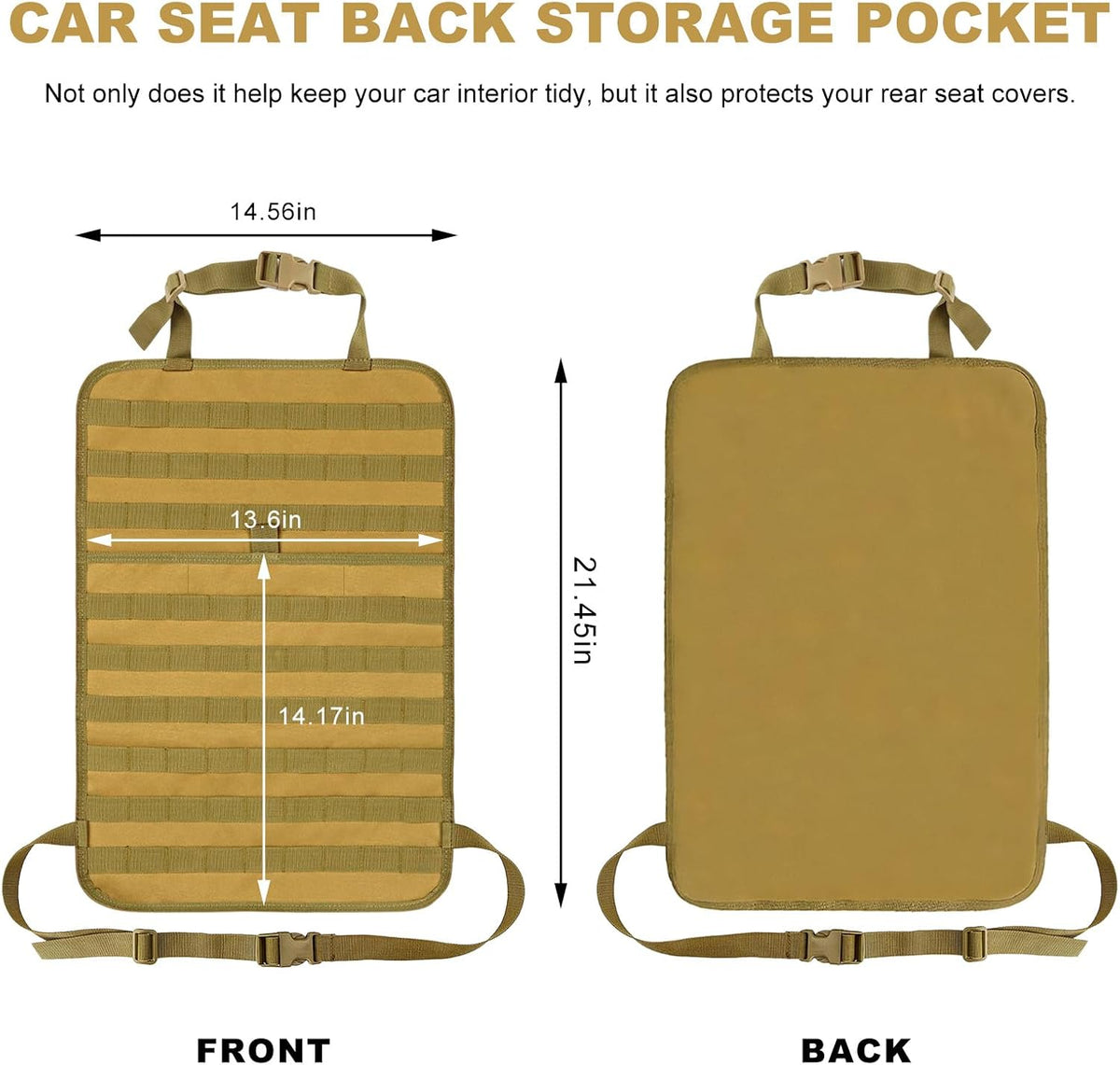 Tactical Car Seat Back Hanging Organizer (Khaki)