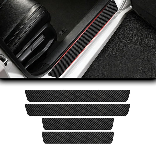 Car Door Sill Protector for 2016-2019 Mercedes Benz GLE 350 400, Carbon Fiber Automotive Entry Guard Scratch Pad Threshold Plate Cover Trim Anti-Kick Strip 4Pcs