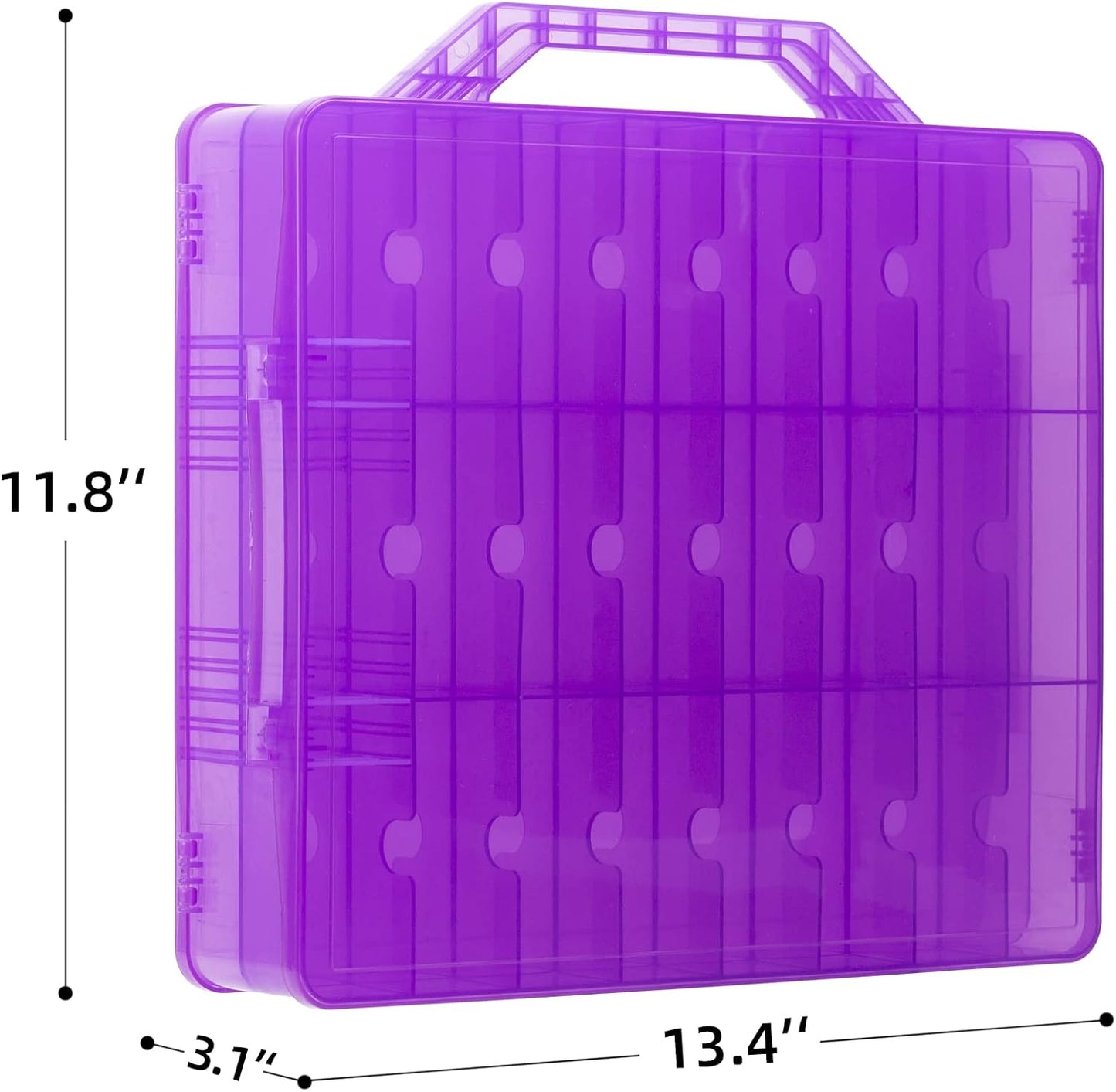 Double Sided Toy Car Storage Case for 48 Toy Cars, Matchbox Cars, Mini Toys, Small Dolls, Portable Transparent Storage Case for Toy Cars, Matchbox Cars with 48 Compartments, Case Only