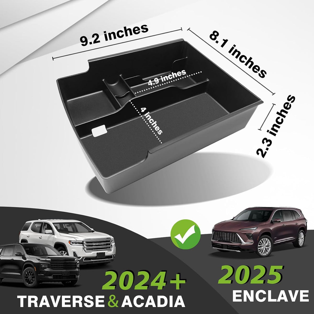Muslogy Console Organizer for 2024+ GMC Acadia&Chevy Traverse/2025+ Enclave