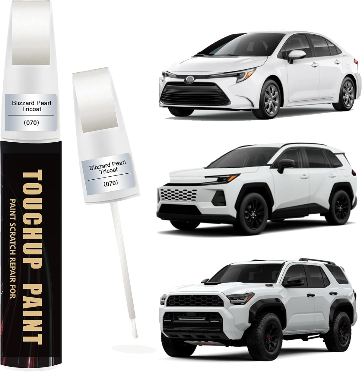 Black(202) Car Paint Touch Up Pen Compatible with Toyota, 2-In-1 Color Accurate Touch Up Car Scratch Repair Paint Exact Match Toyota Series Automotive Scratch Remover for Nicks&Chips Repair