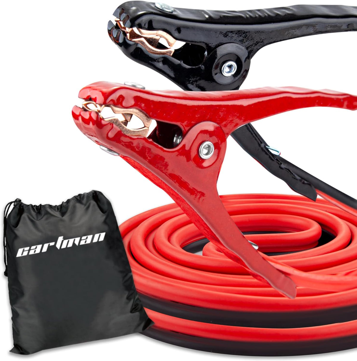 Cartman 10 Gauge 12 ft Jumper Cables for Compact Cars with Carry Bag