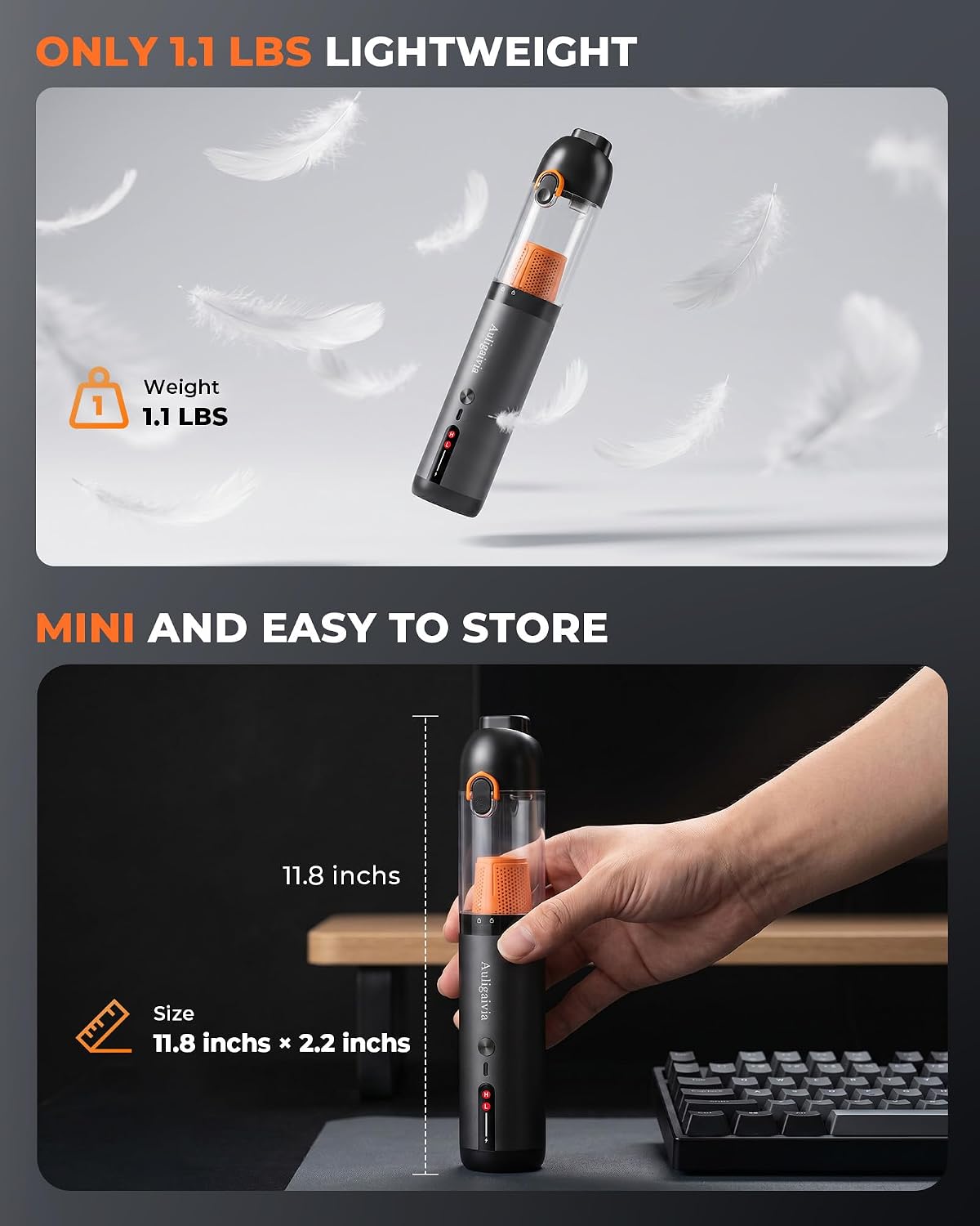 A10 Cordless Handheld Vacuum & Air Duster, 20000Pa 4-in-1