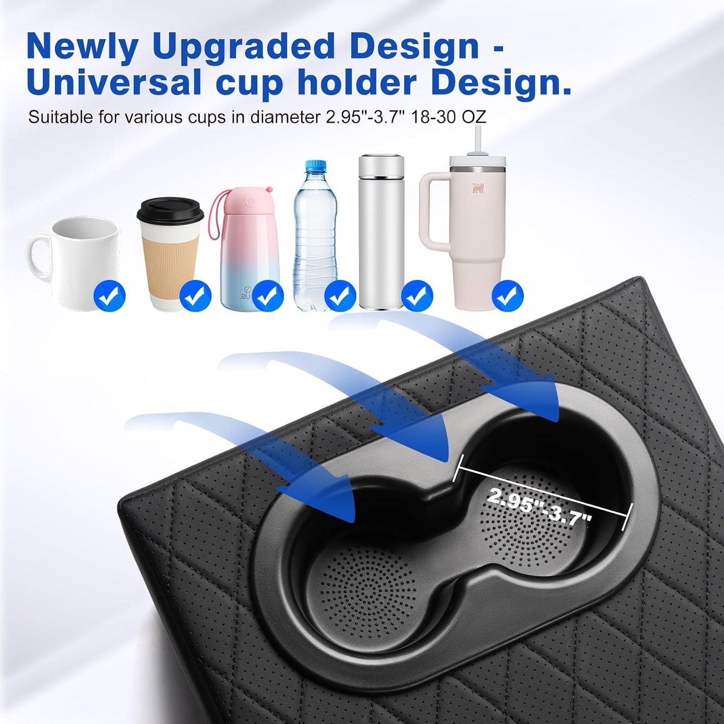 Shademax Custom for Ford Explorer Seat Organizer with Cup Holders Car Backseat Organizer for Ford Explorer 2020-2025 2026 Accessories Console Organizer for Kids Toys, Baby Supplies, Travel Dog Toys