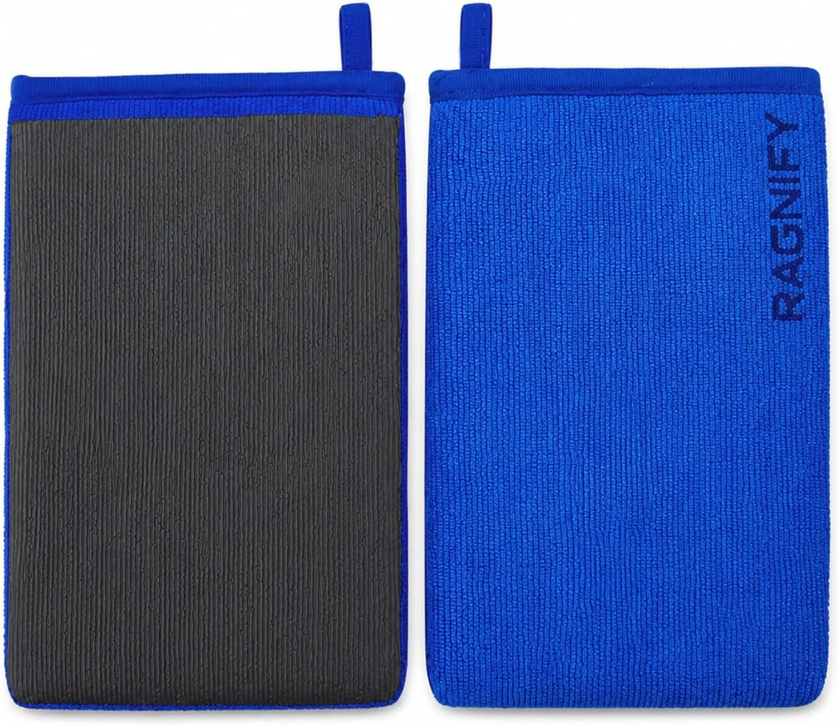 Ragnify Pack of 2 Clay Mitt Auto Detailing Medium Grade Alternative Mitt for Flawless Removal of Surface Bonded Micro Contaminant (Blue)