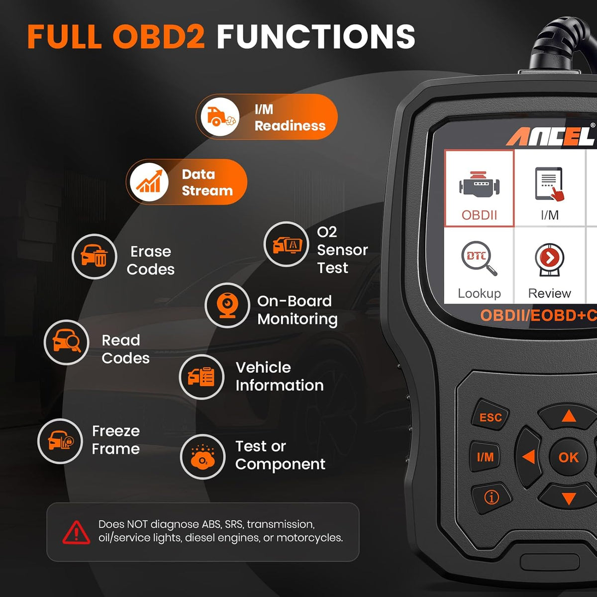 ANCEL AD530 OBD2 Scanner-Upgraded AD310, Car Code Reader for Check Engine Light, Full OBDII Scan Tool for Read & Clear Fault Codes, Battery Test & Live Data, OBD II Diagnostic Scanner for 1996+ Cars