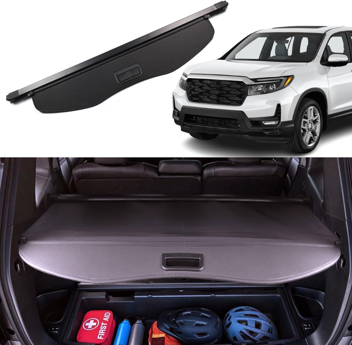 Cargo Cover for 2024 Honda Passport 2019 2020 2021 2022 2023 2025 Accessories Rear Trunk Cover Trunk Security Cover Shielding Shade Black