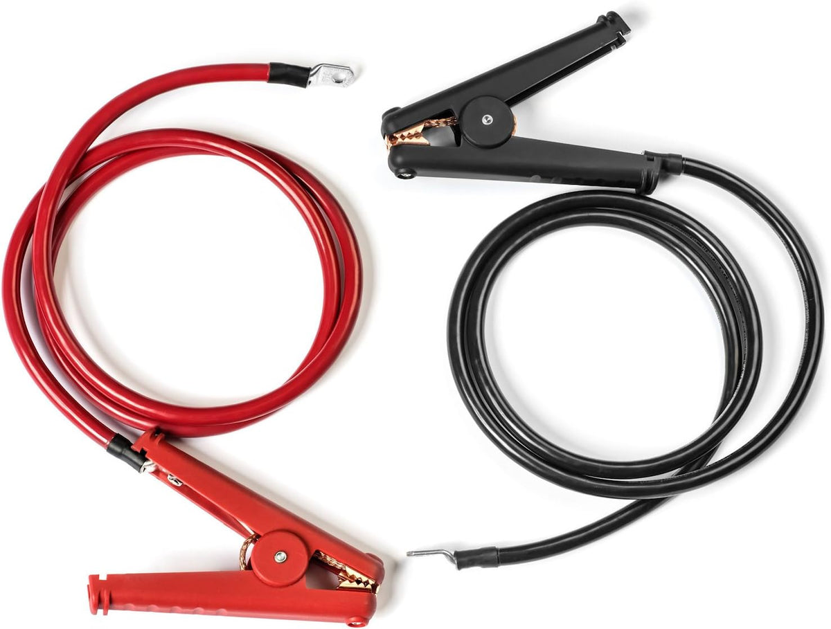 Preassembled 4 AWG 2 Foot Alligator Clamp Battery Cable Set with 5/16" Ring Terminal by Spartan Power Made in the USA