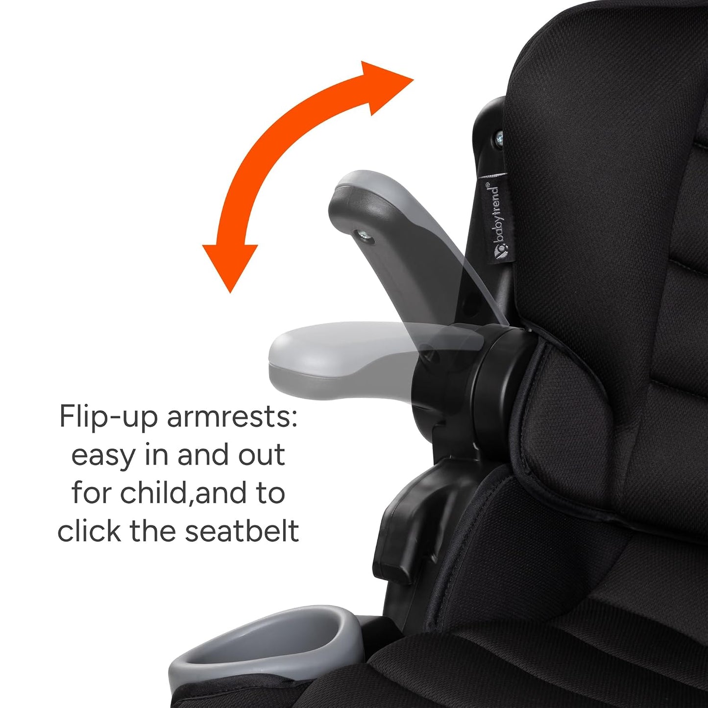 Baby Trend Protect 2-in-1 Folding Booster Seat, Midnight Black – Fold-Flat Travel-Ready Design, Lightweight Build, Belt-Positioning Comfort