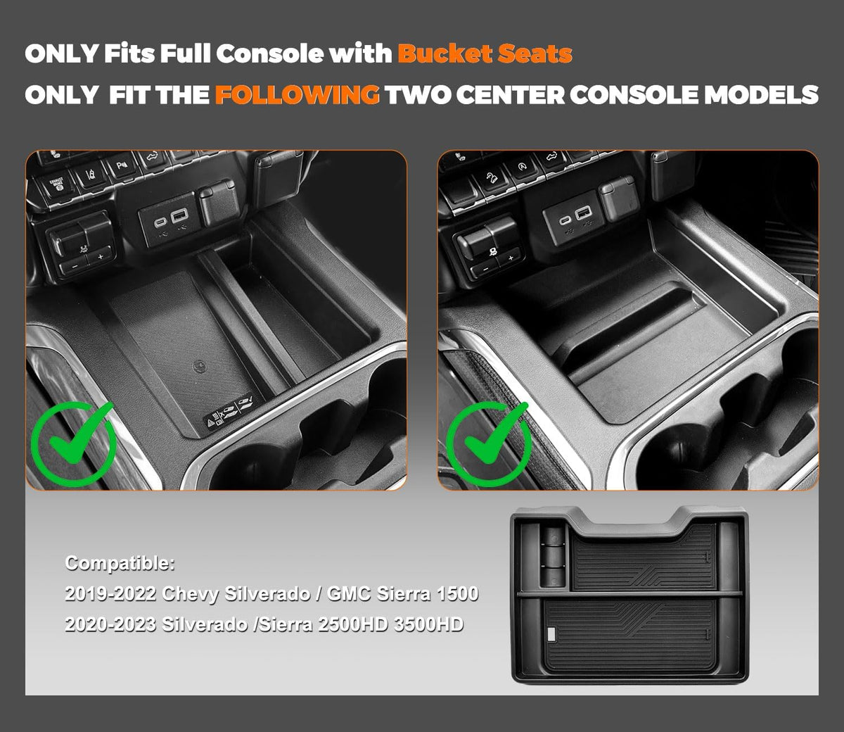GZSH Center Console Organizer for 2019-2022 Chevy Silverado