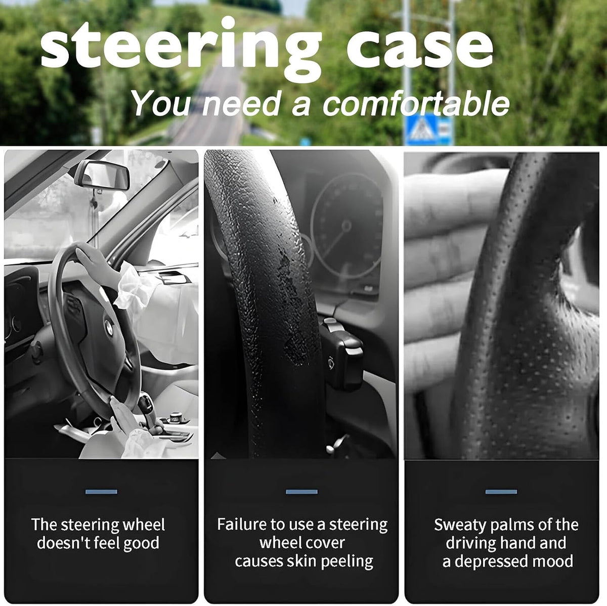Wolf Steering Wheel Cover 15 Inch Universal Neoprene Steering Cover