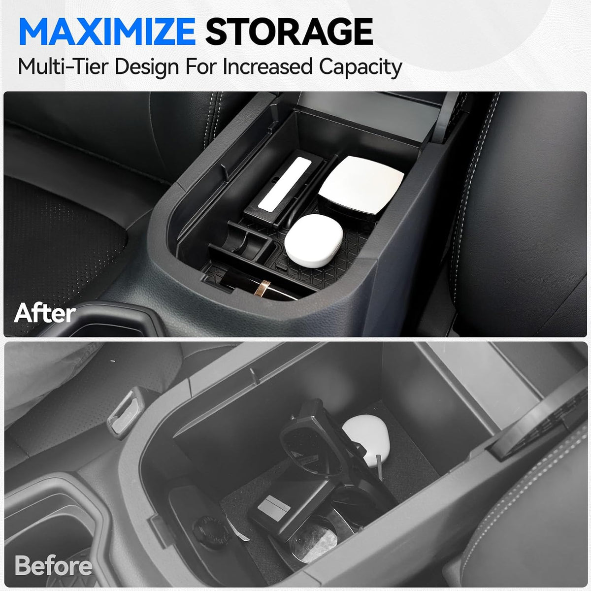 ELECFRESH Center Console Organizer for 2019-2025 Toyota RAV4 Accessories