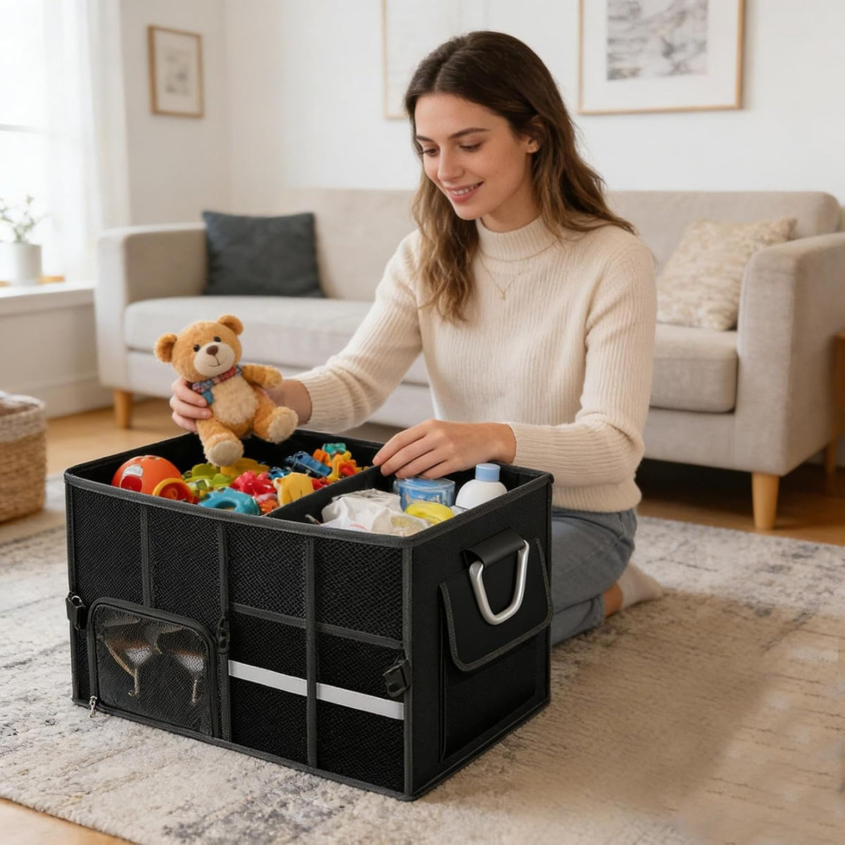 Trunk Organizer for SUV Foldable Large Capacity Multi Compartment
