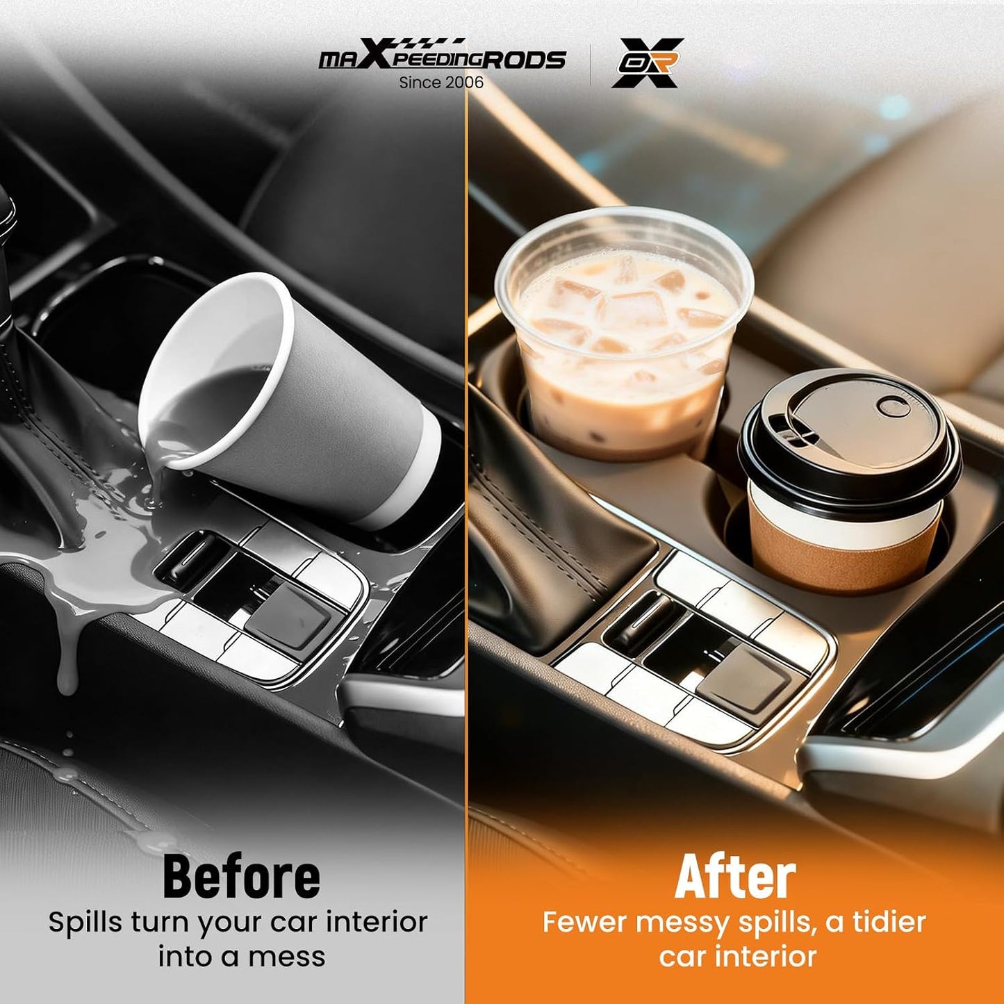 maXpeedingrods Console Cup Holder LB5Z7813562AB Fits for Ford Explorer 2020-2025 (with Wireless Charging) # LB5Z-7813562-AB Beverage Holder Insert