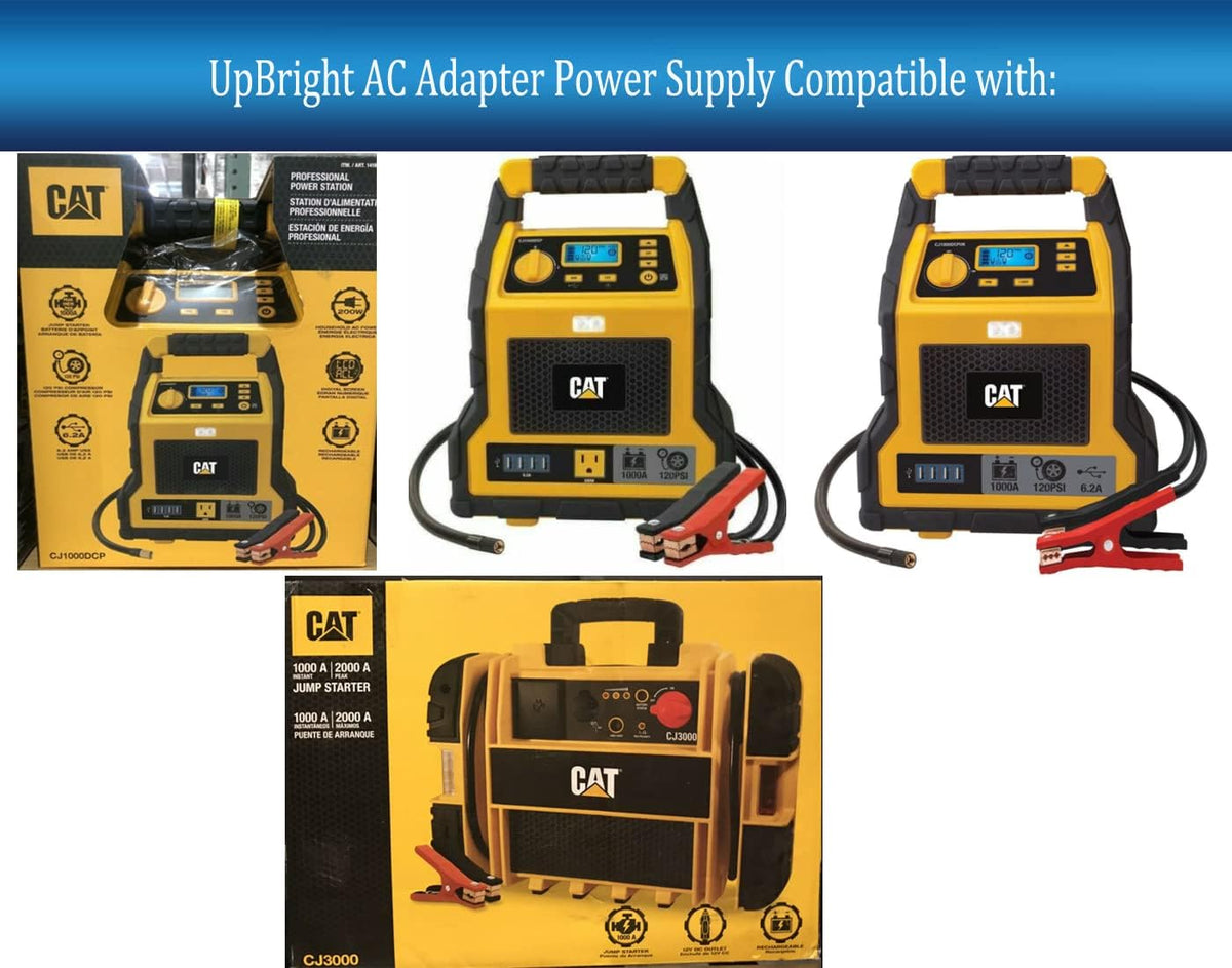 UpBright AC Power In Charging Cord Charger Cable Compatible with CAT CJ1000DXT CJ1000DCP CJ1000CP 1418644 1509959 1000 Peak Amp Jump Starter 1200A 1000A Station CJ1000DCPUK CJ3000 2000 A 2000A Battery