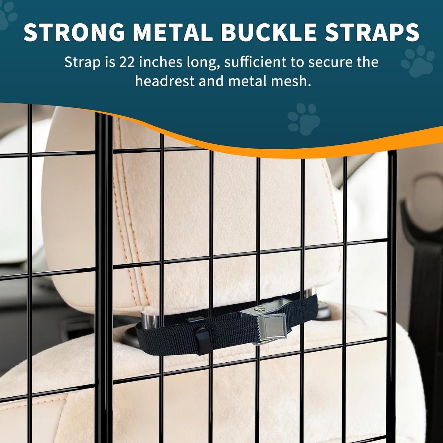 ERYTLLY Dog Car Barrier for SUVs, Vehicles, Dividers, Adjustable Heavy-Duty Wire Pet Gate, Foldable Car Pet Barrier with Mesh Bag, Car Accessories Safety Travel, for Cargo Area 36.6" to 64.5" Width