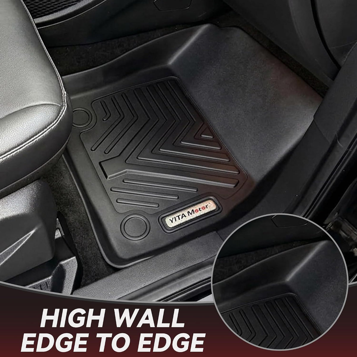 YITAMOTOR Floor Mats for Ford Escape 2013-2019, Ford C-Max 2013-2018 All Weather Custom Fit TPE Floor Liners, 1st and 2nd Row Mat Automotive Interior Accessories, Black