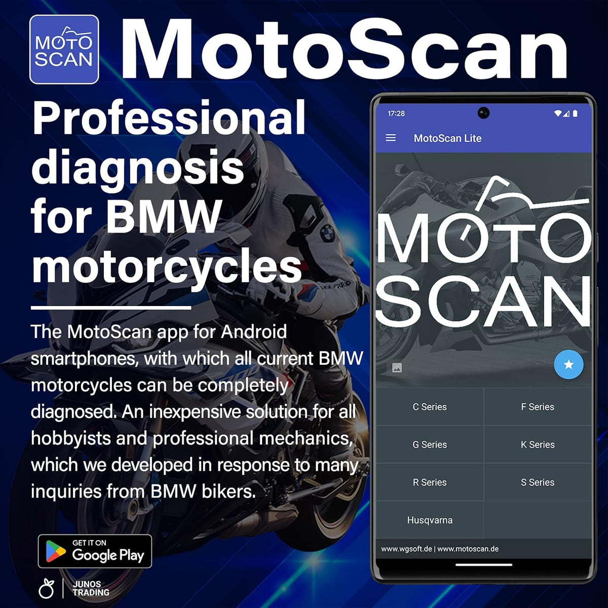 UniCarScan UCSI-2100 OBD2 Bluetooth 4.0 Scanner for BimmerCode & MotoScan, Works with iOS, Android & Windows
