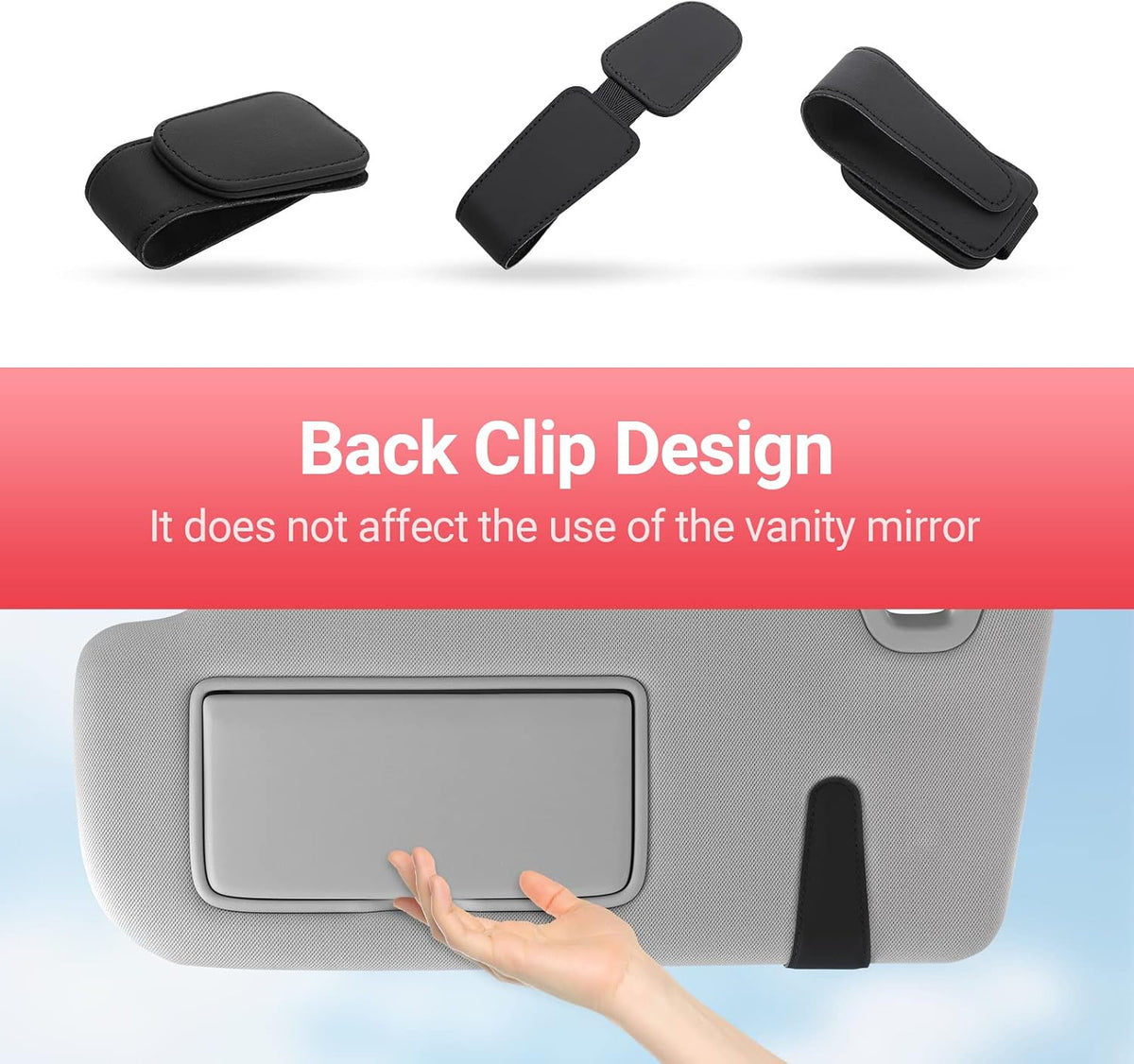 KanSmart Sunglass Holder for Car Sun Visor Magnetic Sunglasses Clip -2 Pack