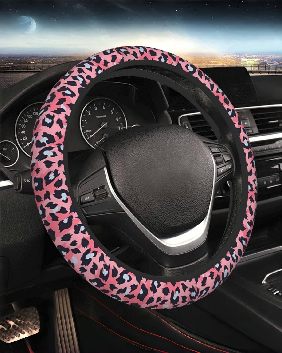 Neoprene Universal Steering Wheel Cover - Green Plants