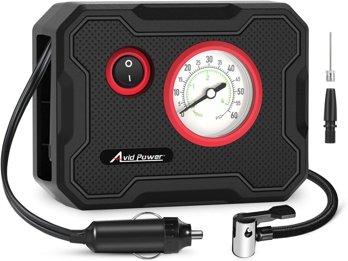 AVID POWER 12V Tire Inflator Portable Air Compressor, Lightweight