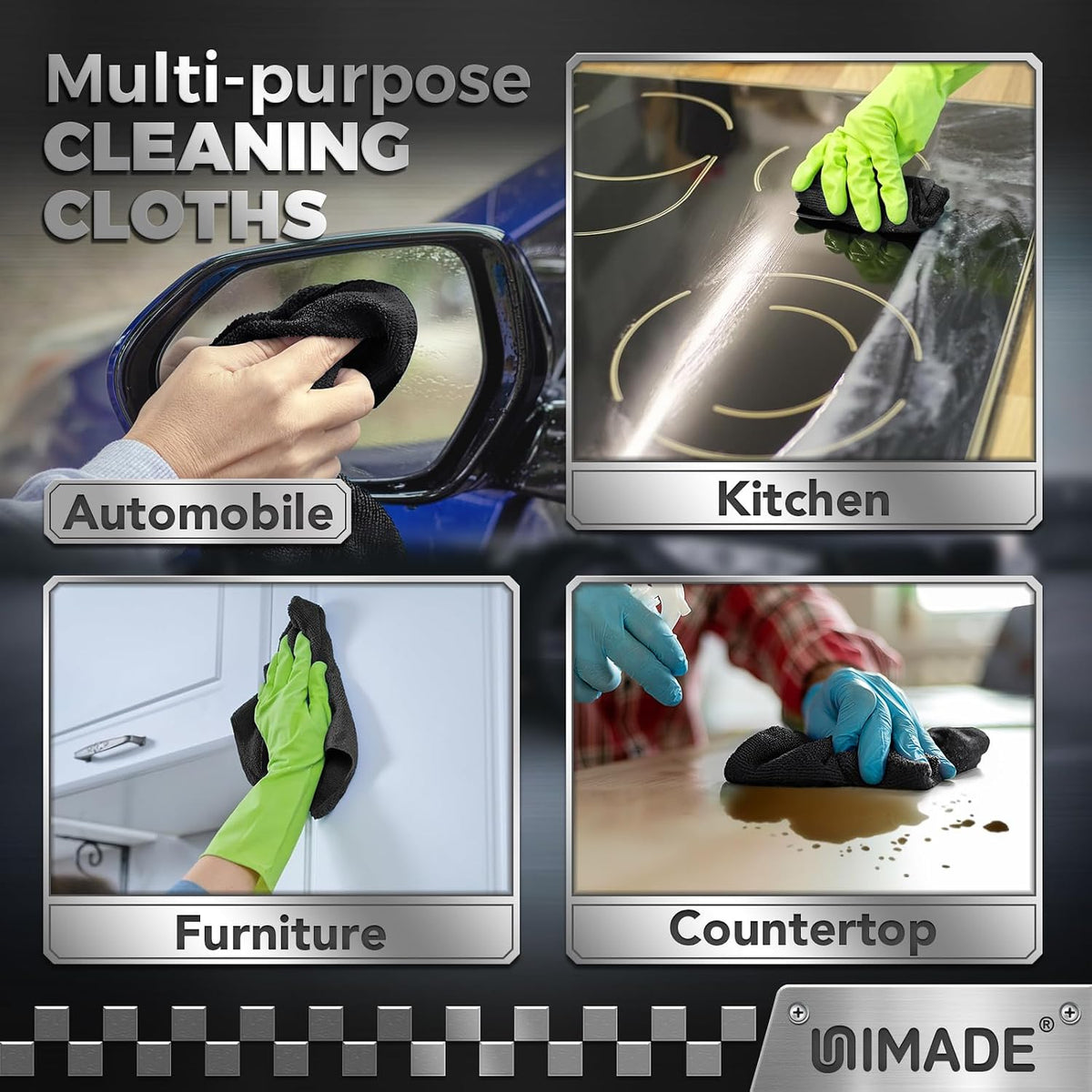 UNIMADE Microfiber Cleaning Cloth, 100 Pack Microfiber Towels for Cars