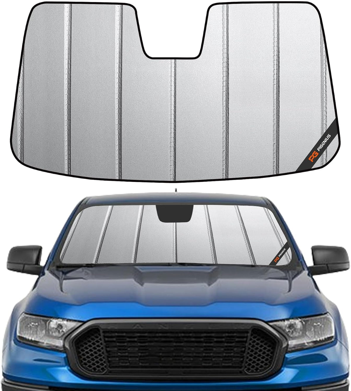 Pigenius Windshield Sun Shade for Ford Ranger 2024-2026 Front Window Sunshade - AstraGuard