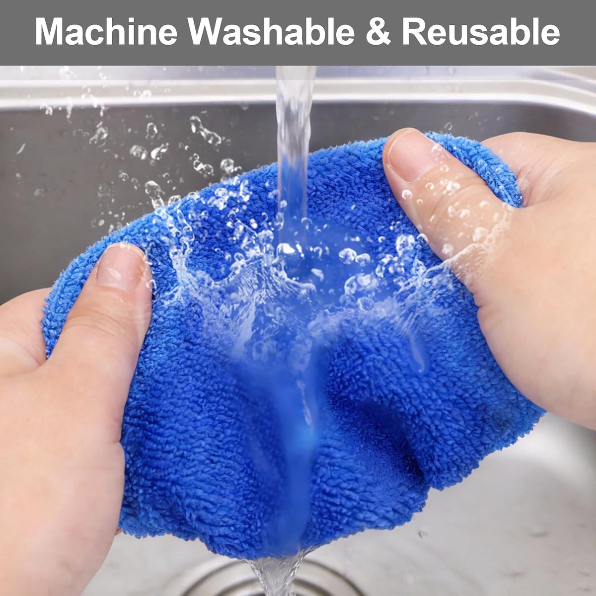 Uenhoy 13 Pcs Car Window Cleaning Kit, Windshield Cleaner Tool with Extendable Handle, 8 Microfiber Pads & 2 Spray Bottles & Brush, Auto Glass Wiper for Car and Home Window Cleaner, Blue