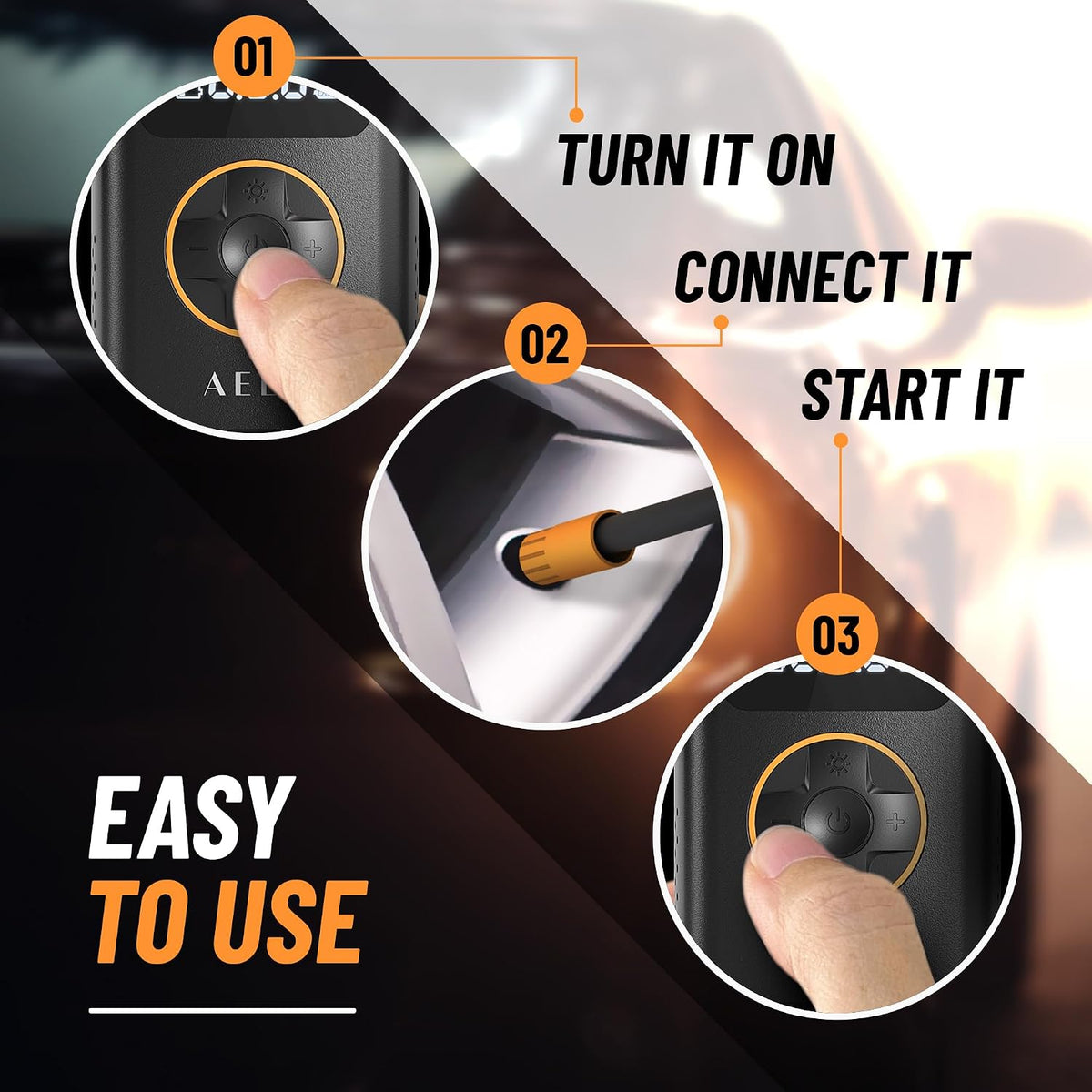 Tire Inflator 150PSI Cordless Air Pump Digital Gauge Car