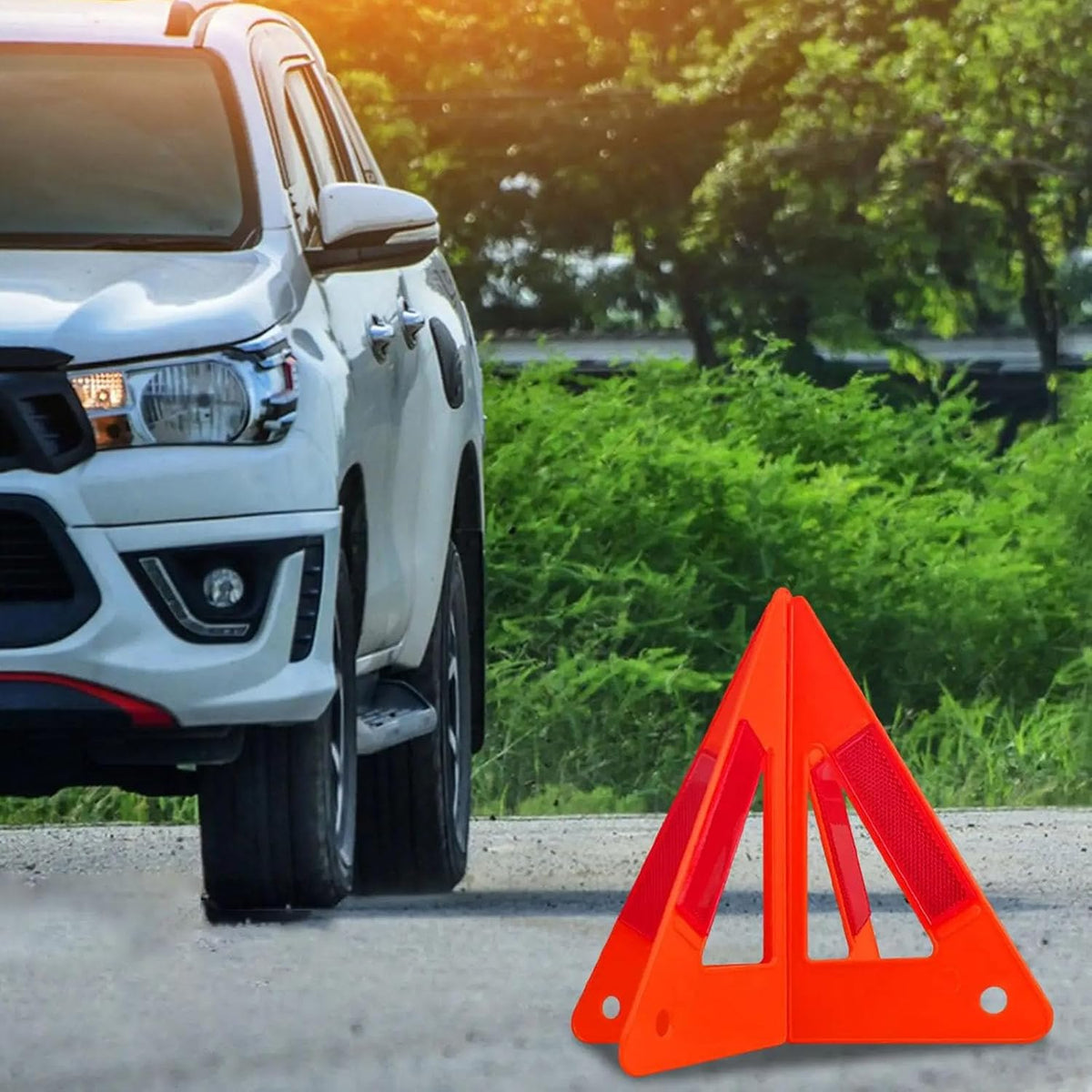 High Visibility Reflective Triangle Warning Sign Foldable for Car Truck Emergencies Roadside