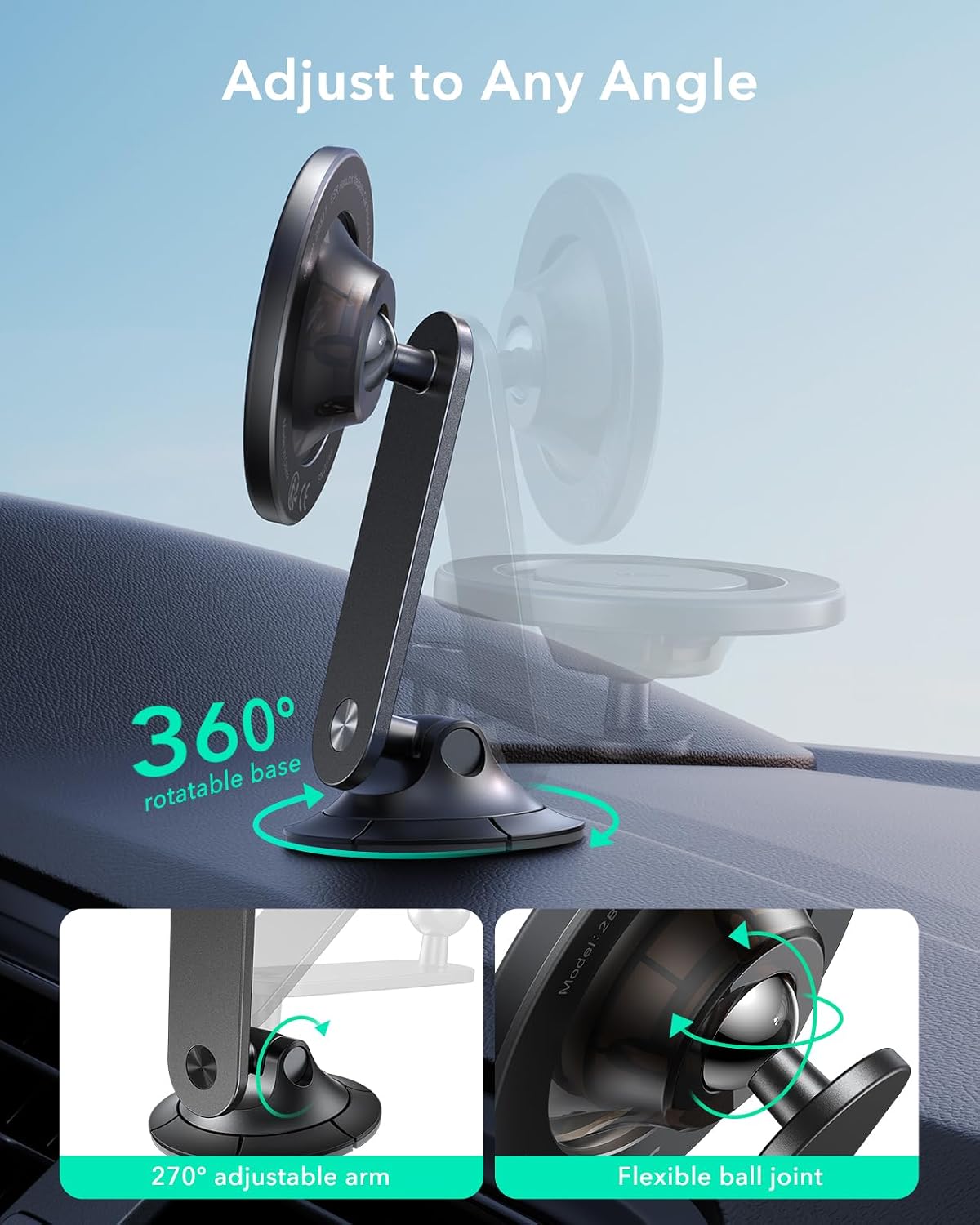 ESR for MagSafe Car Mount, for iPhone 18 Pro Max/Duo/17-12,Samsung/Google