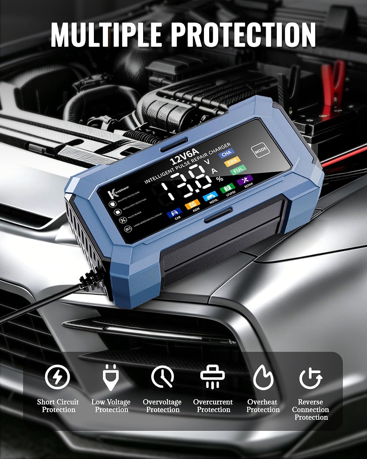 Car Battery Charger Battery Maintainer for Automatic Trickle Charger