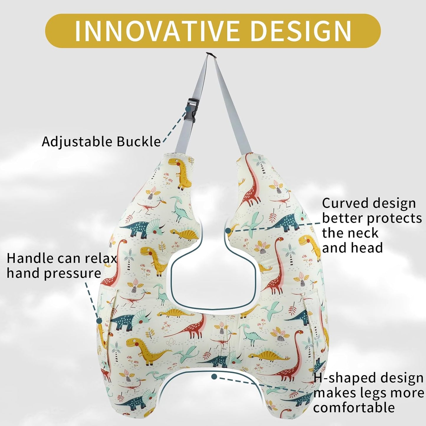 Car Pillow for Kids,H-Shape Travel Pillow for Child Sleeping Neck Shoulder Support Car Seat Pillow A Sleeping Artifact Suitable for Road Trips of Adults and Children Travel Pillow for Kids