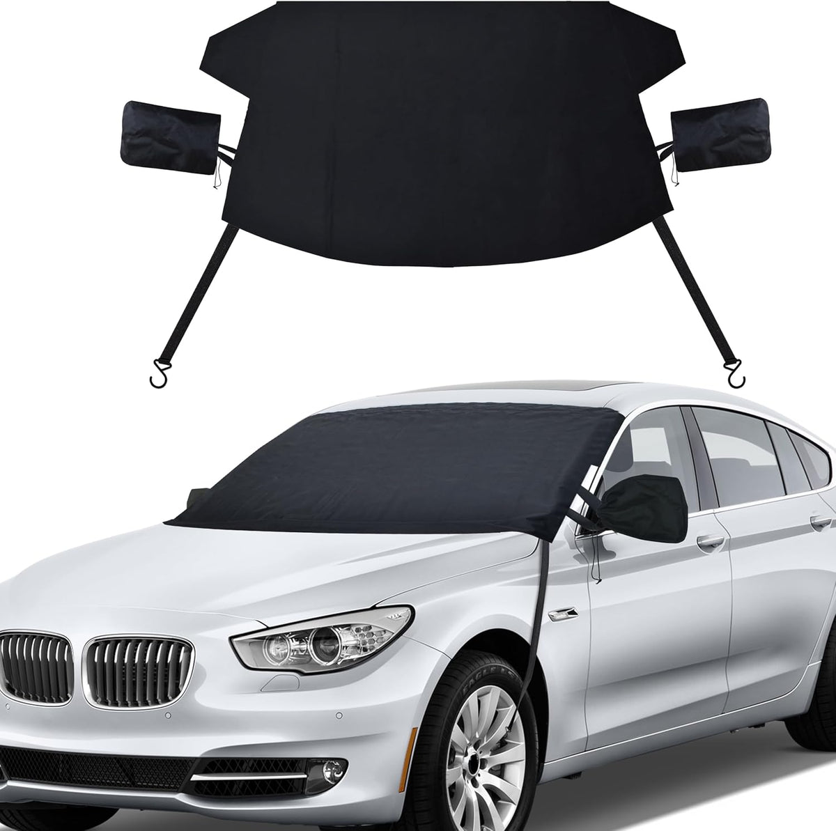 EcoNour Side Mirror Covers (2-Pack) | 210D Oxford Fabric | Side Mirror Winter Protection Cover for Snow and Ice | Universal Fit for Cars, SUVs, Trucks