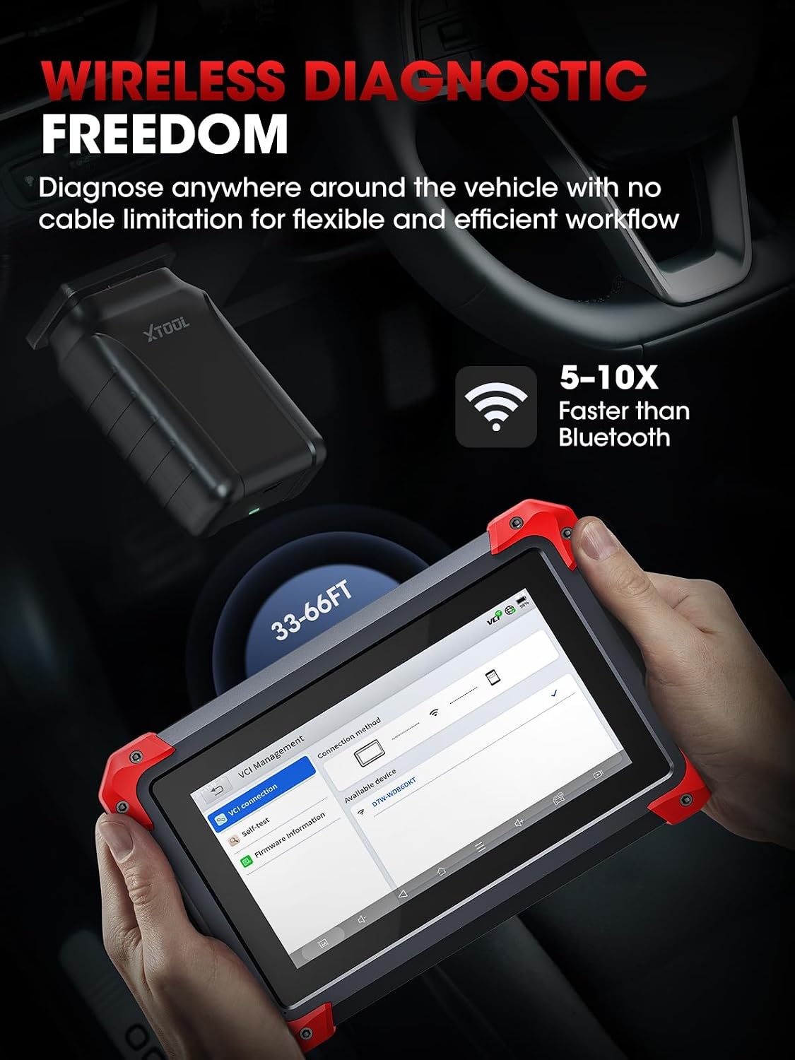 XTOOL D7BT Wireless Bidirectional Scan Tool with ECU Coding, AI-Assisted