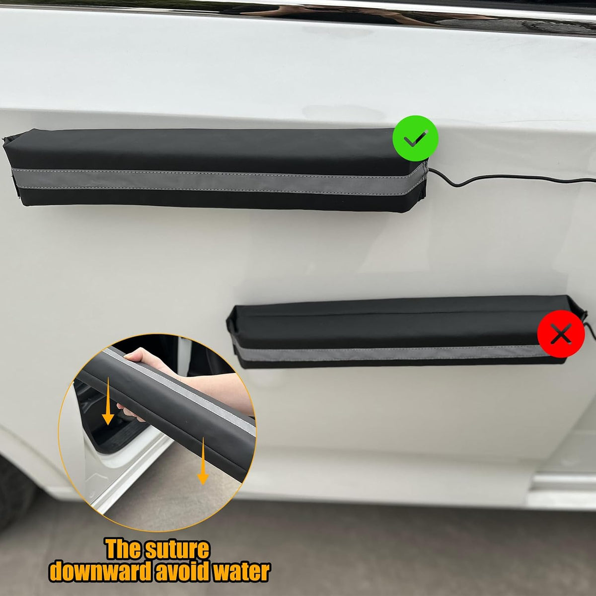 Winunite Removable Magnetic Car Door Dent Protector Black(Pack of 2)