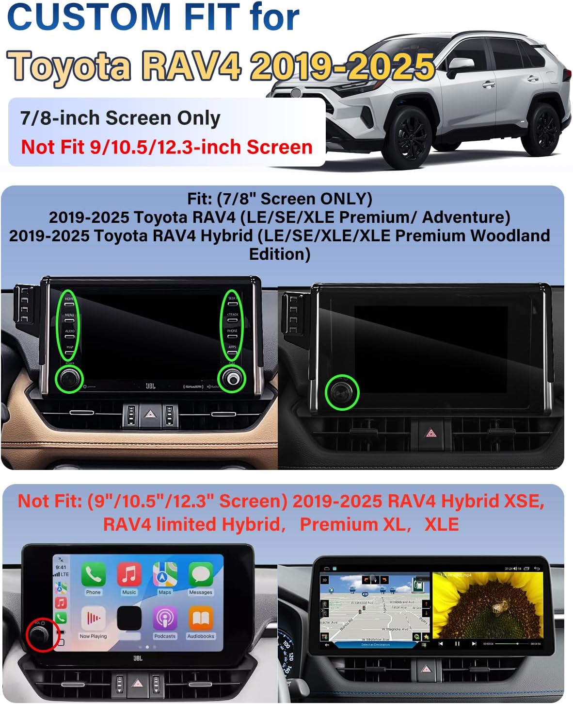 SKYLOTEC 15W Magnetic Charger Phone Holder for Toyota RAV4 2019-2025