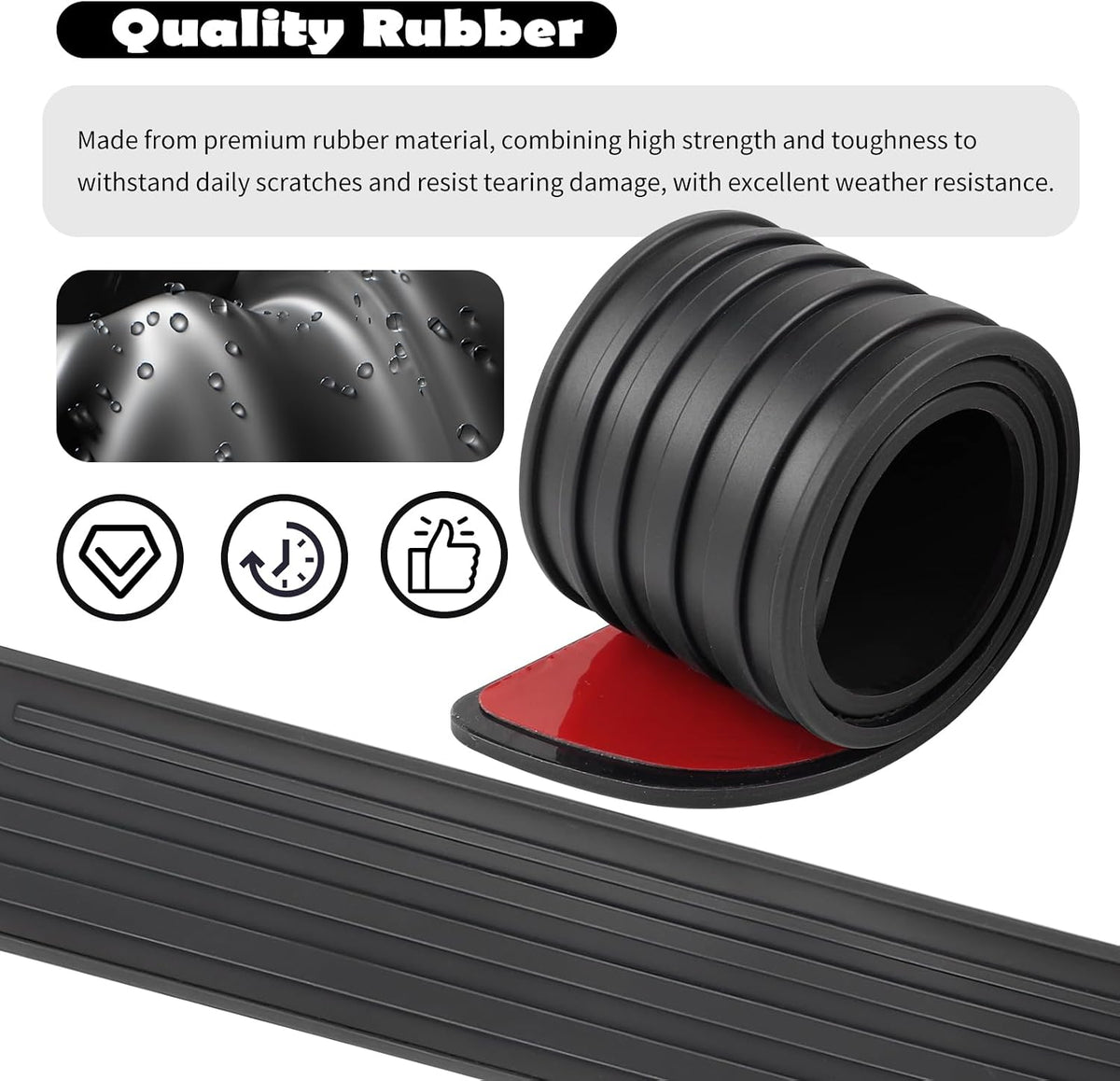 4PCS Car Door Edge Guards with 2.36" Width,Rubber Car Door Sill Protector for Doors Sills Anti-Scratch Protection,Universal Waterproof Doors Sill Protectors for Vehicles