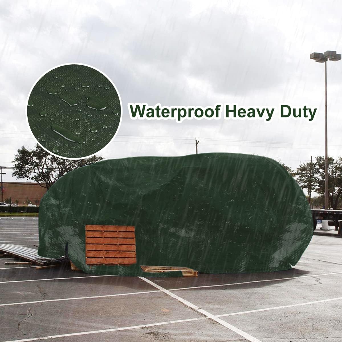Onarway Poly Tarps Waterproof for Outdoor: Green Tarpaulin 6Mil Thicken 8x8 Ft 2Packs- Anti-UV Waterproof Tarp Cover with Grommets Multipurpose for Boat Pool Roof Camping