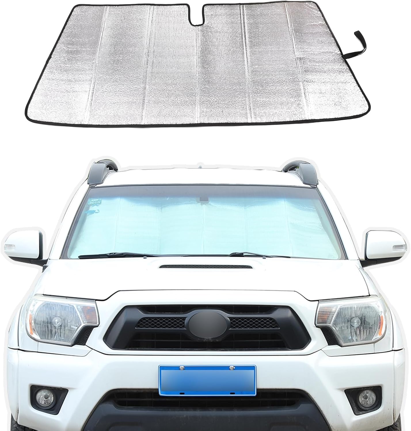 Car Windshield Sun Shade Compatible with Toyota Tacoma 2006-2026 Auto Windshield Sunshades Foldable Blocks UV Rays Sun Visor to Keep Your Vehicle Cool and Damage Free (Style A)