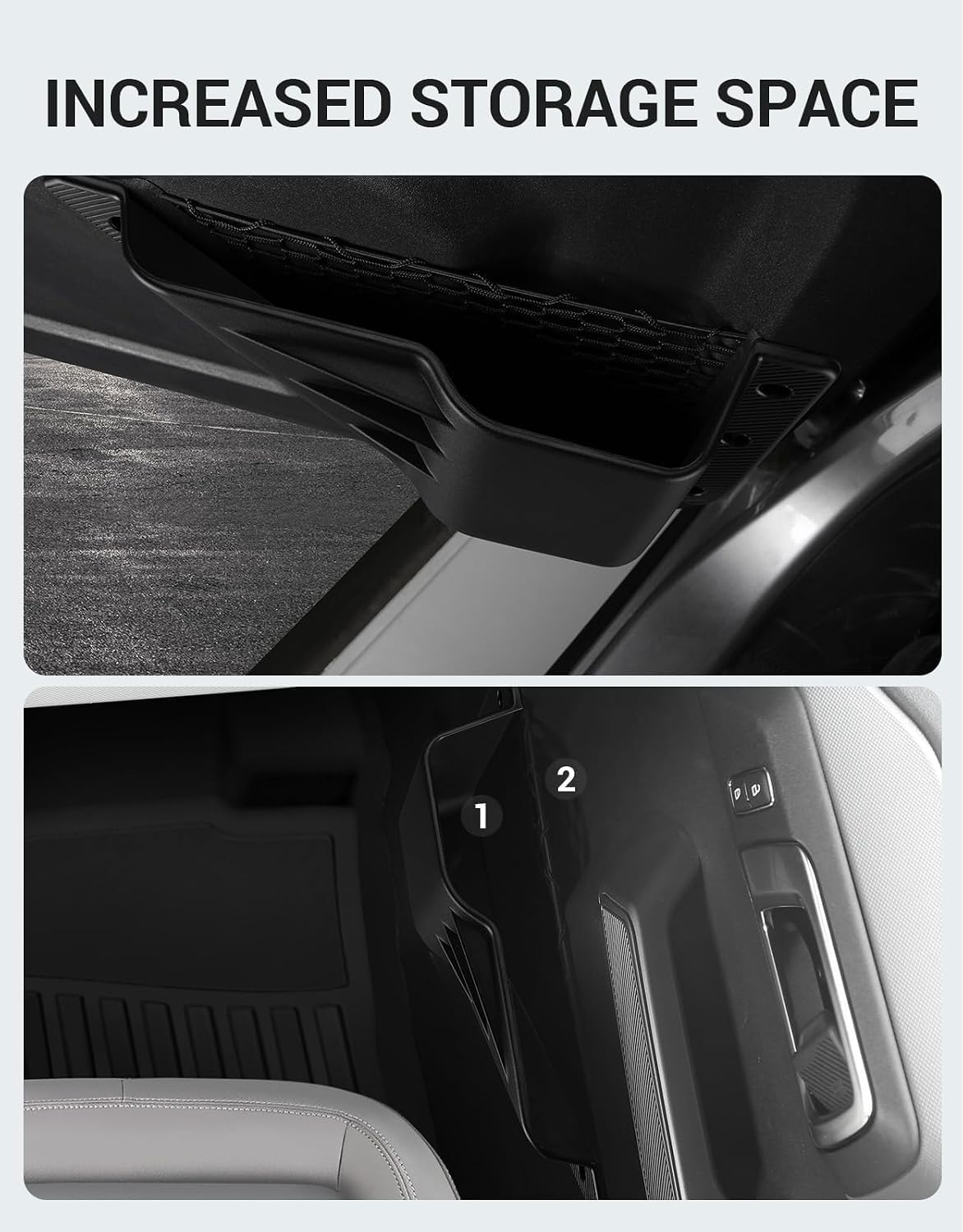 Ecarzo Front Door Storage Pockets Box for 2026 2025 2024 2023 2022 2021 Bronco 2/4 Cup Holder Side Organizer Storage Expansion Interior Accessories 2 PCS