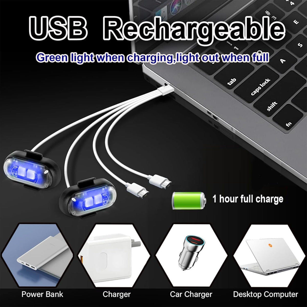 8-Pack Wireless LED Strobe Lights for Car Interior Ambiance with 8 Colors