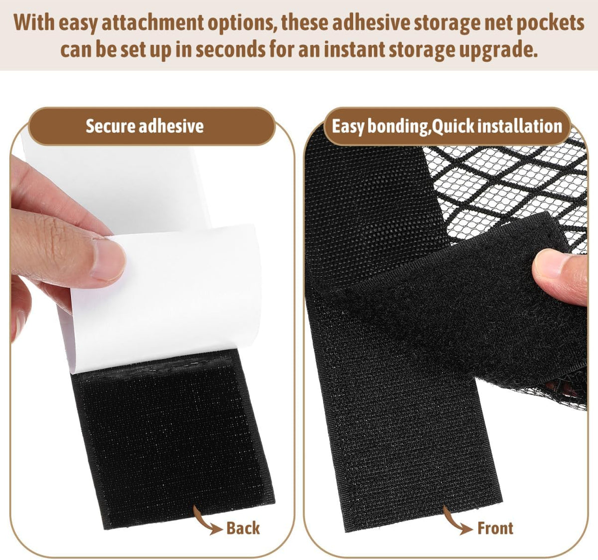 iplusmile 4Pcs Mesh Cargo Net Organizer for Car Trunk Storage Elastic Rear Trunk Boot Storage Net Pouch for SUV Truck Rv 16X10 Inch Pocket for Automotive and Outdoor Use