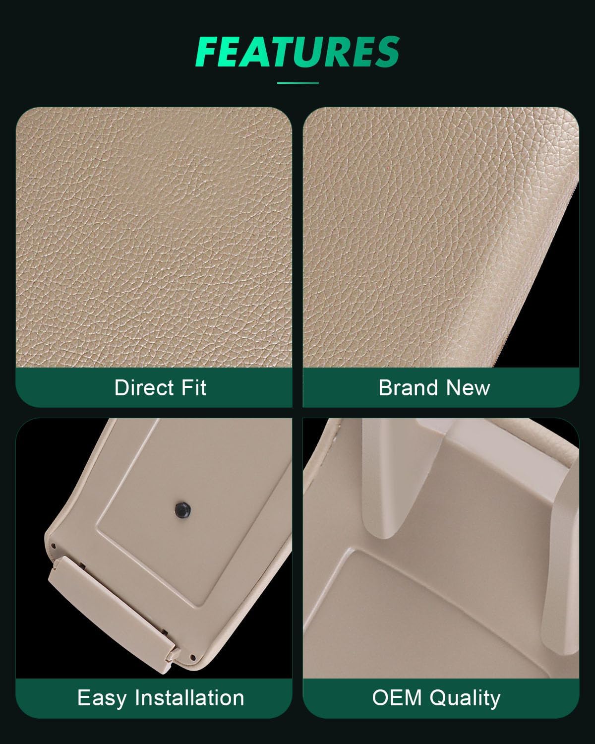 SCITOO Center Console Lid Kit fit for 2002-2008 For Audi A4 Beige