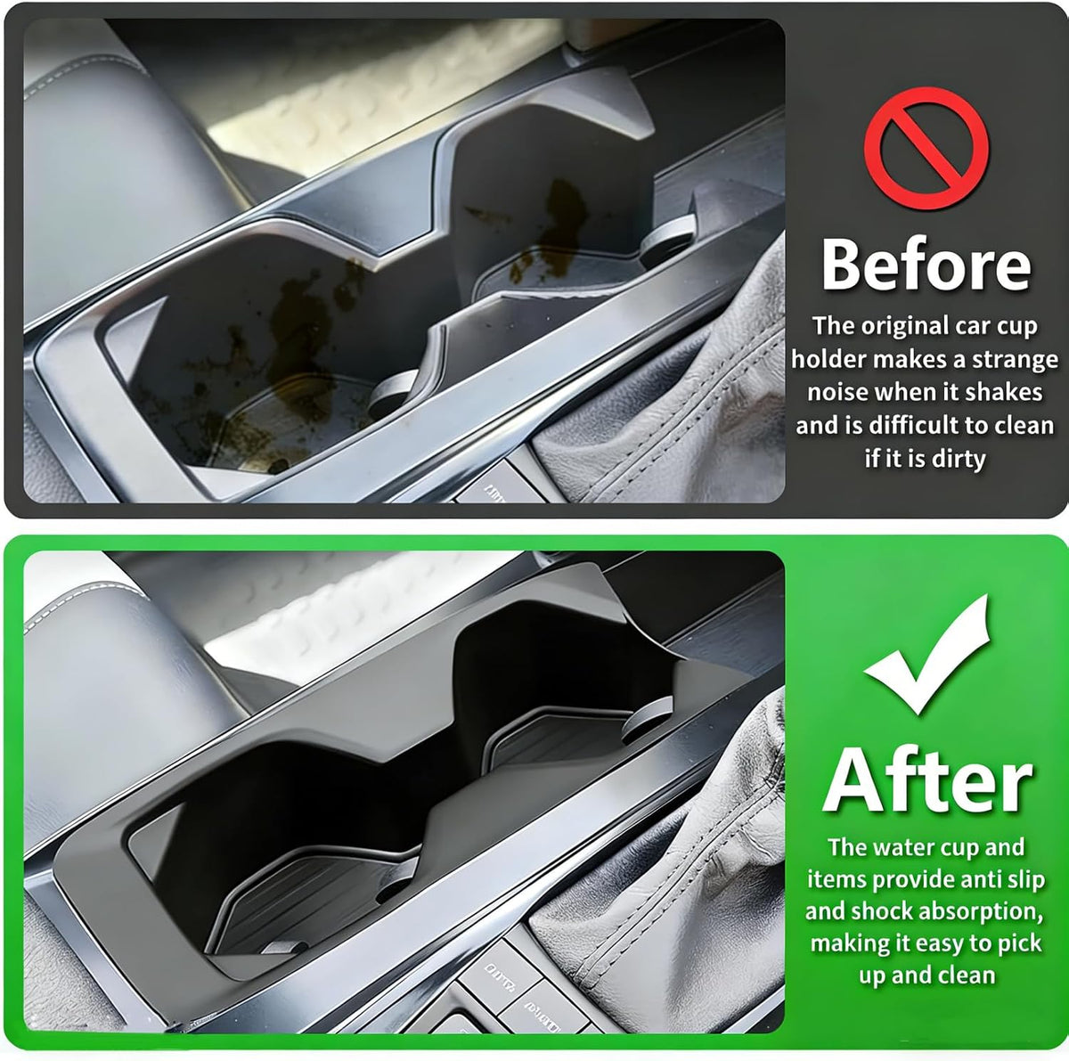 Black TPE Drinking Water Cup Holder Compatible with 2025-2026 Toyota Camry (XSE/XLE/SE/LE), Center Console Shock-Absorbing Cup Holder Drink Organizer for 9th Gen Camry Interior Accessory
