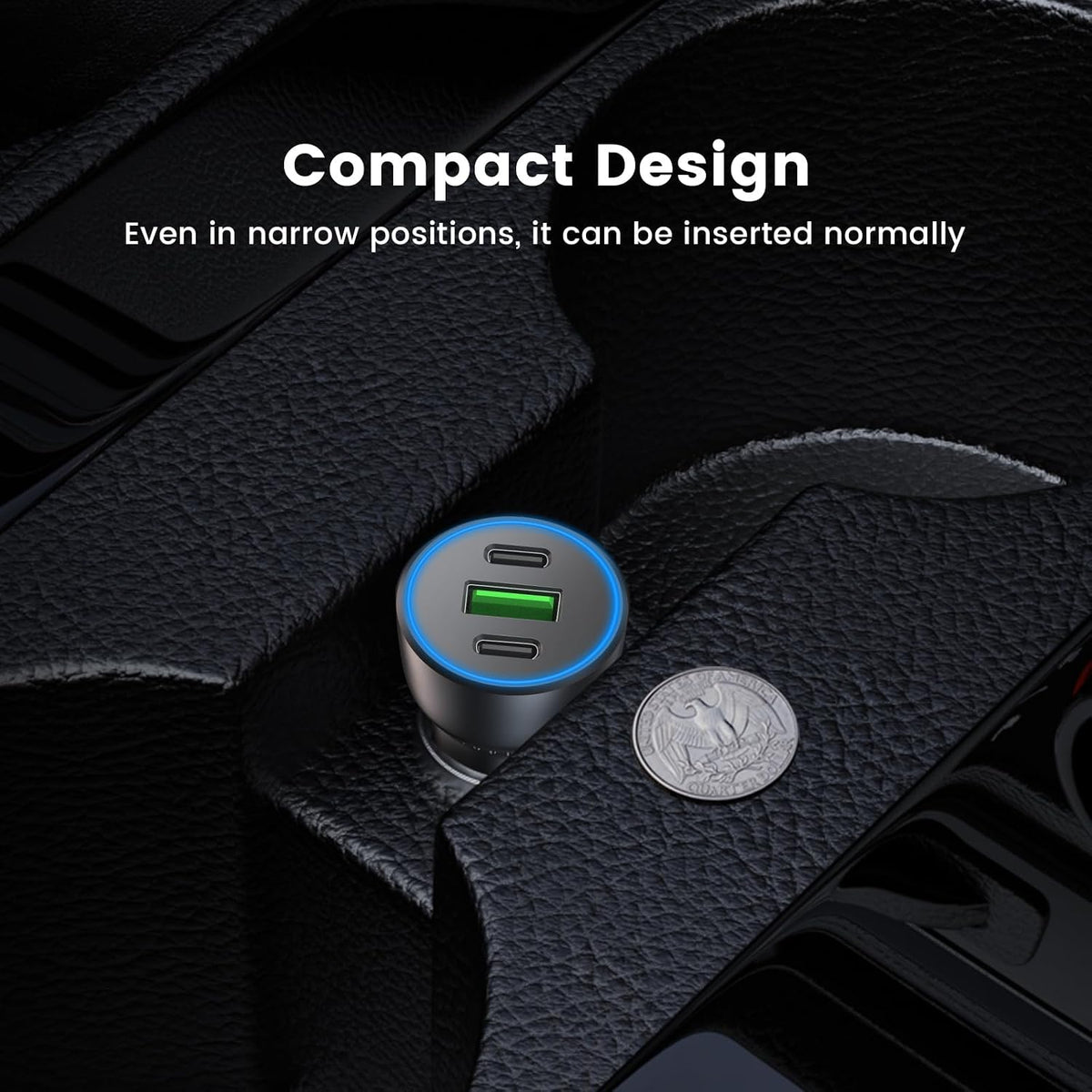 90W USB C Car Charger Multi Ports Adapter Fast Charging for iPhone Duo