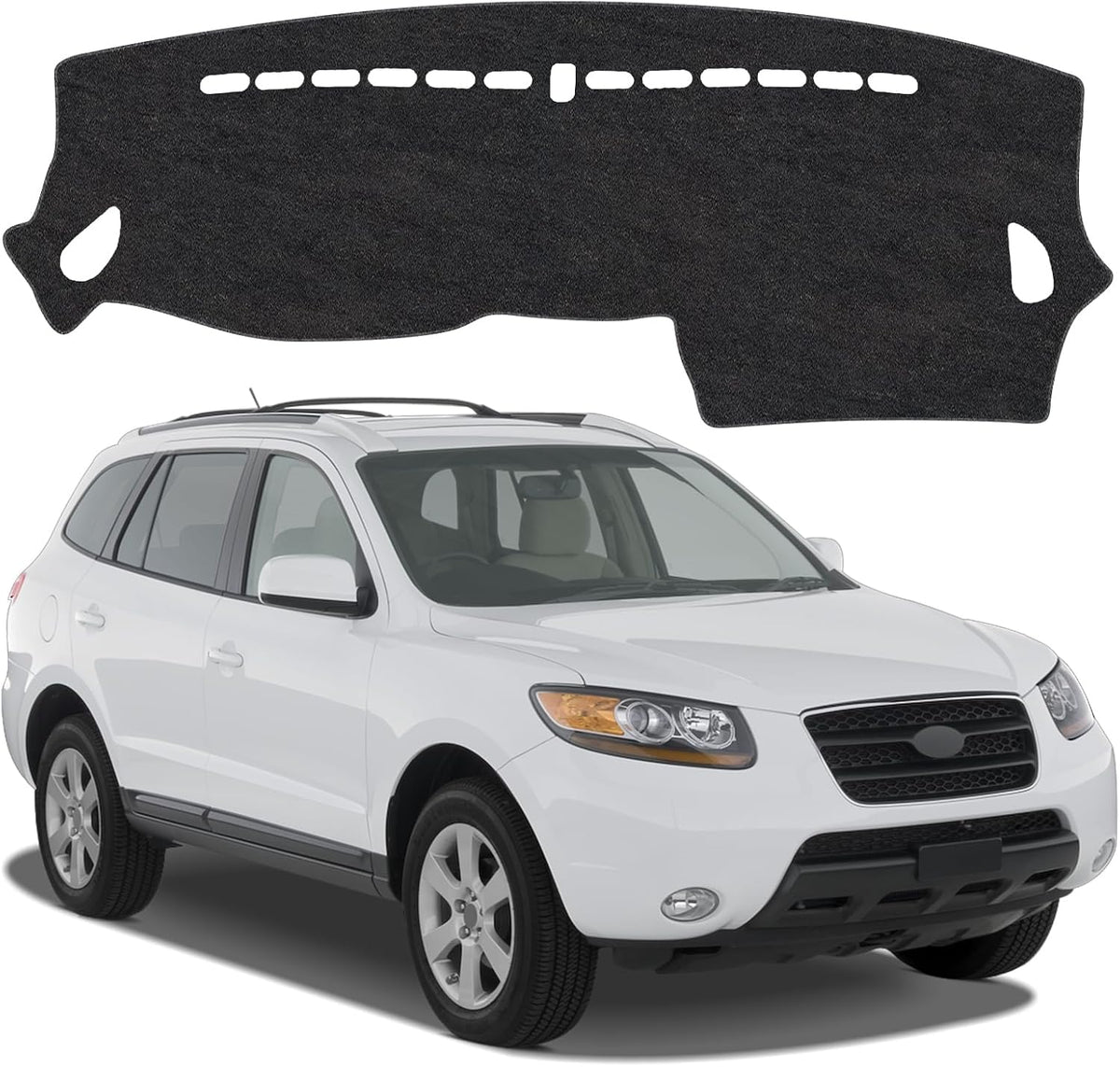 Dash Cover Mat Compatible with Hyundai Santa Fe 2013-2018 Non-Slip Dashboard Cover Mat Sunshade UV Rays Protector Interior Accessories