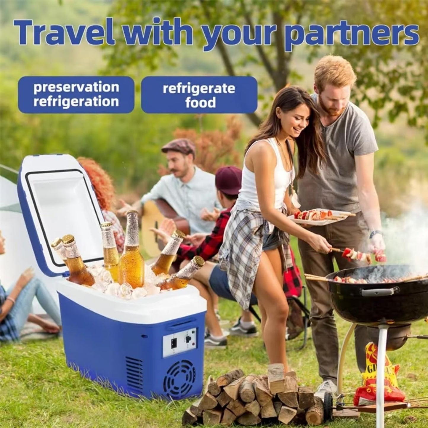 Car Refrigerator 7 Quart (7L) Electric Cooler Warmer 13°F~149°F 12V DC 100 240V AC Portable Mini Freezer Small Fridge for Truck Van RV SUV Travel Coolers & Refrigerators