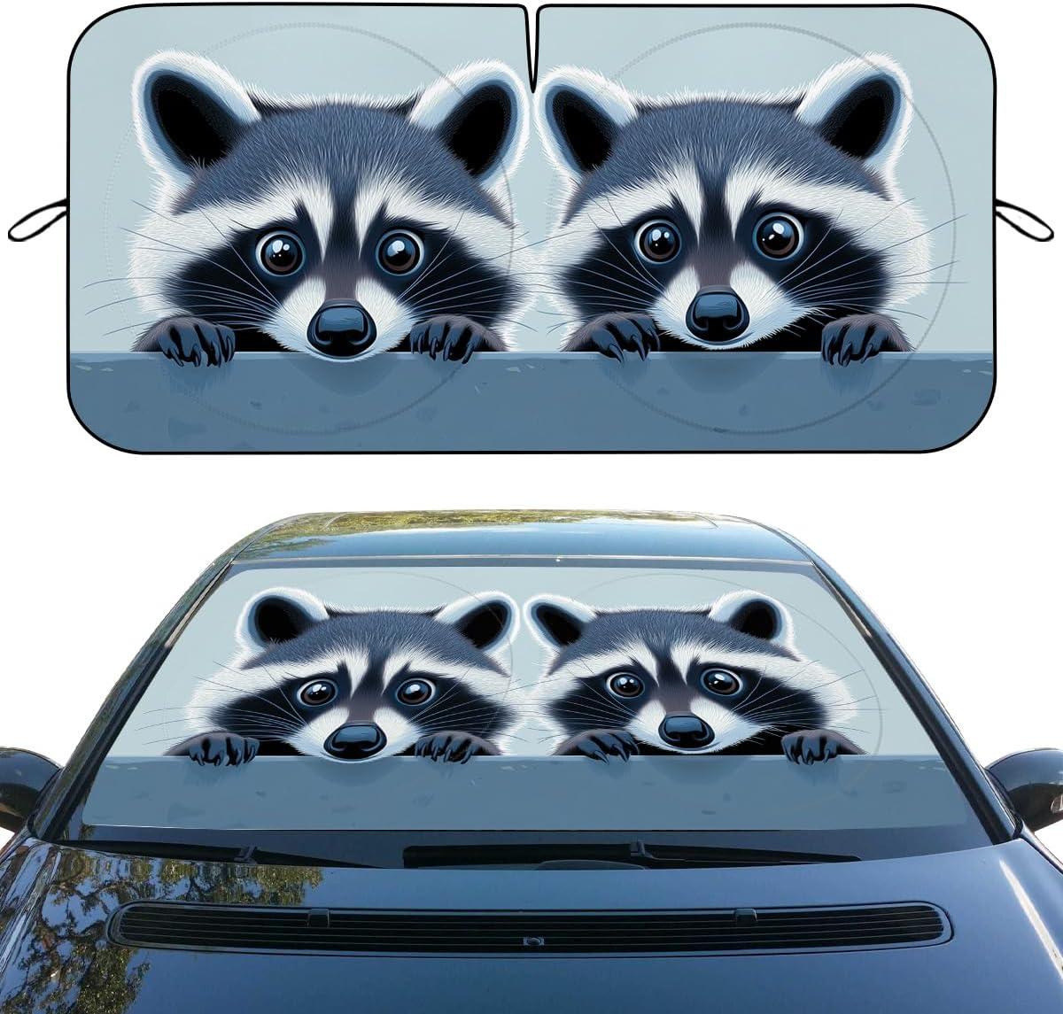 Hummingbirds Car Windshield Sunshades Hibiscus Tropical Garden Floral Summer Front Window Sun Shade Blocks UV Rays Sun Visor Protector for Car Sedan Truck SUV Accessories 59" L x 31.5" W
