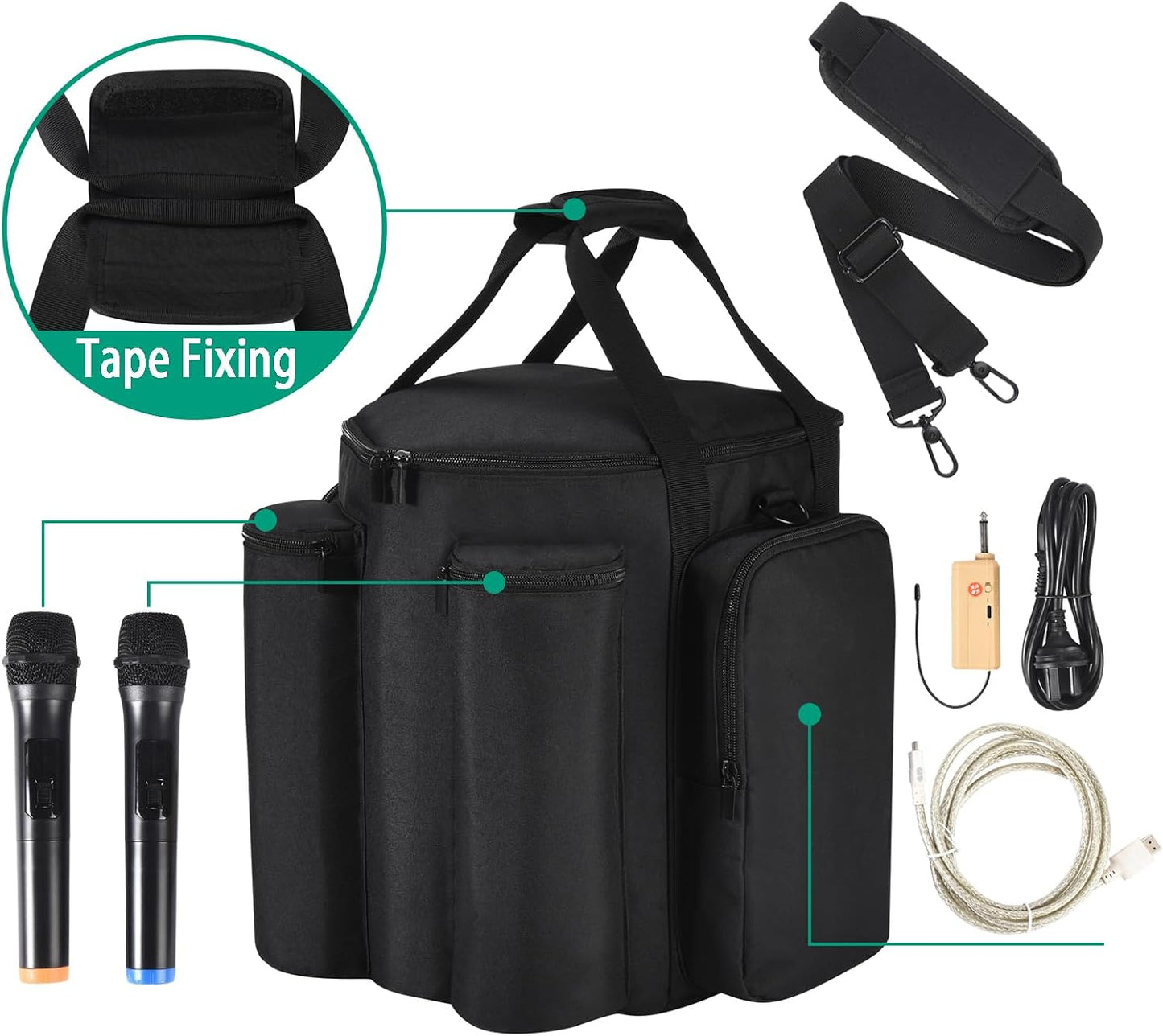 Cover for Bose S1 Pro/S1 Pro+ Portable Bluetooth Speaker System,S1 Pro Travel Carrying Case Shoulder Bag w/Extra Pockets for Microphone,Charger,Cable,Accessories(Black)